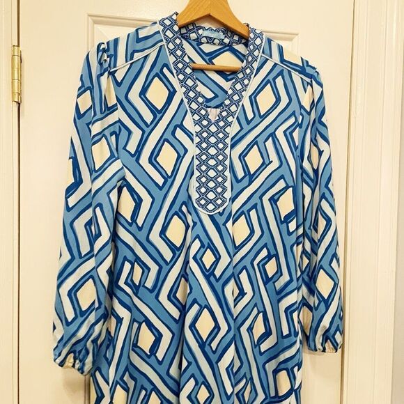 J. McLaughlin Emer Dress Blue Size Small Stretch - Picture 5 of 7